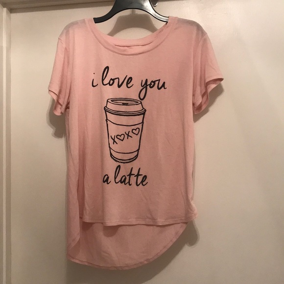Pink “I love you a latte” tee - Picture 1 of 2